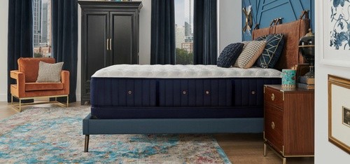 a lux estate cassatt mattress on a flat foundation
