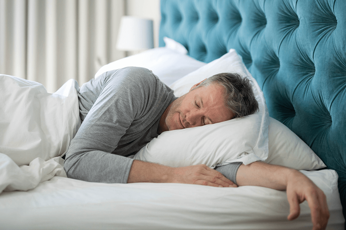 man sleeping on his side